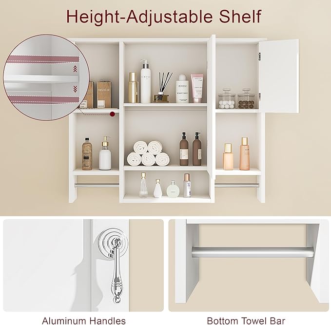 VECELO Bathroom Wall Cabinet