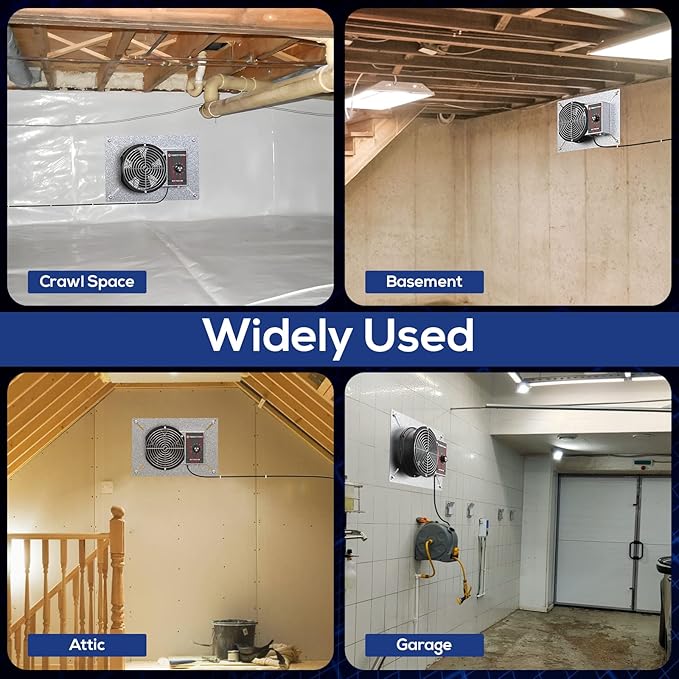 Abestorm 540CFM IP-55 Rated Crawlspace Ventilation Fan