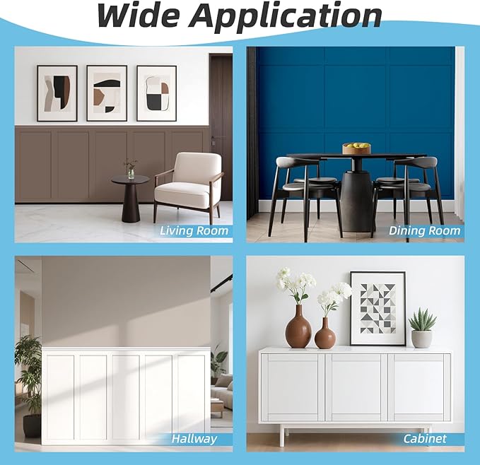 Art3d Premade Board and Batten Paintable Wainscoting Kit, MDF Accent Wall Panel