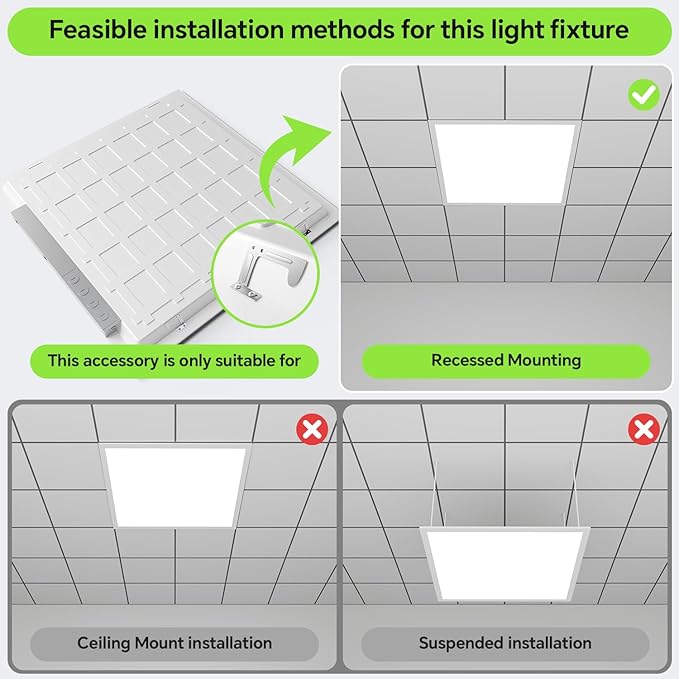 6Pack 2x2 LED Light Flat Panel, 40/35/30/25/20W, 5 Color Temps