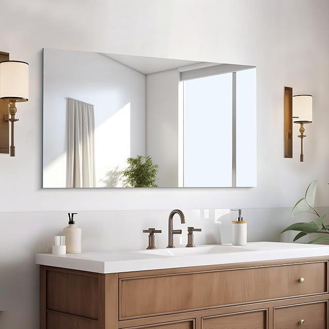 CILIBER Frameless Mirror, 24x40 Inch Rectangle Bathroom Mirrors