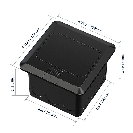 KYHSHJ Pop Up Floor Electrical Outlet Box Kit，20 Amp Stainless Steel TR