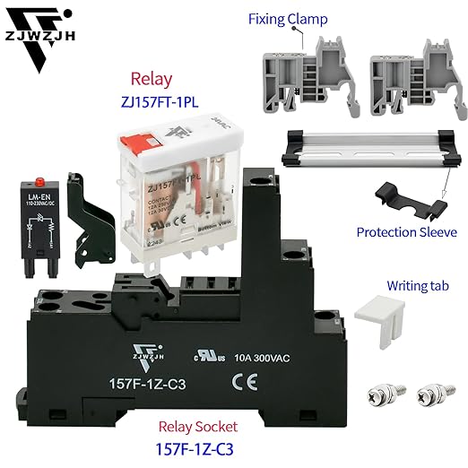 6 Pcs 24VAC Relay Electromagnetic Power Relay 12 Amp 5Pins SPDT 1NO 1NC