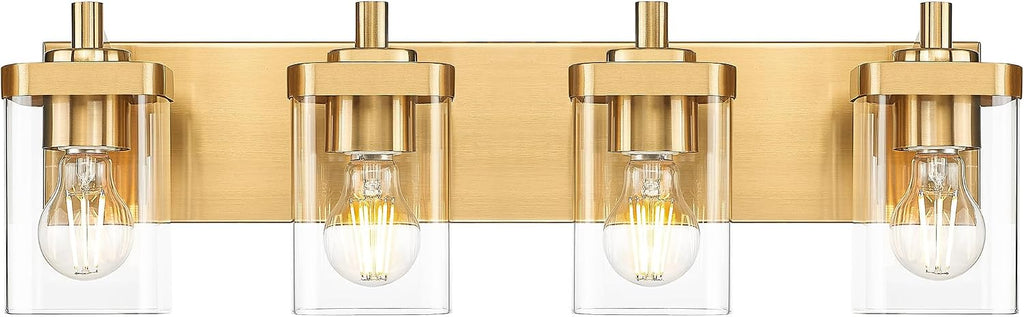 METWET Bathroom Light Fixtures, 4-Light Modern Wall Sconces