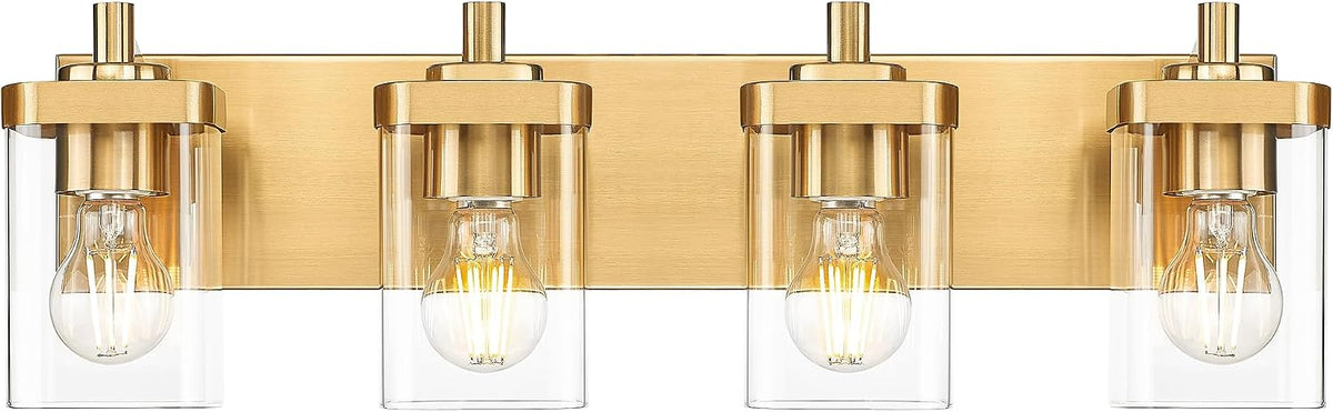 METWET Bathroom Light Fixtures, 4-Light Modern Wall Sconces