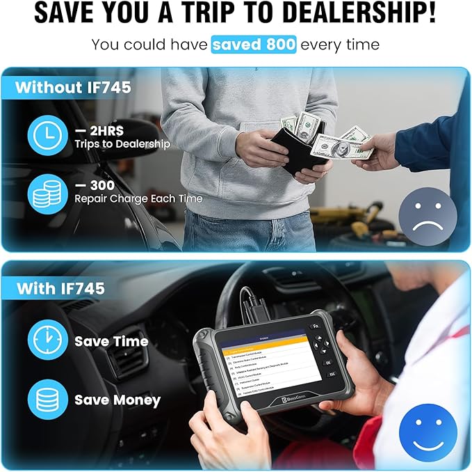 2026 BOSSCOMM IF745 OBD2 Scanner, All Systems Car Code Reader Scan Tool