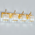 BBLLWJ Modern Bathroom Vanity Light 4-Light Gold Crystal Light Fixtures Over