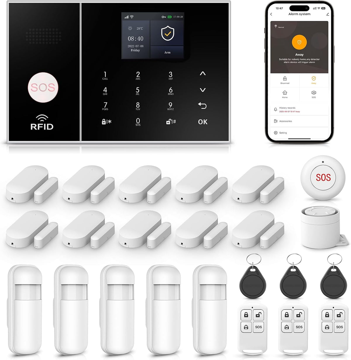 LWOHSI A108F Alarm System for Home Security, WiFi+GSM 4G DIY Alarm Kit