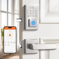 Probrico Keyless Entry Door Lock Smart Locks for Front Door, Keypad Door Lock with Handle Fingerprint Deadbolt with Handle Set, Satin Nickel Smart Deadbolt