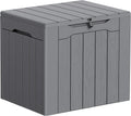 Greesum 33 Gallon Resin Deck Box All Weather Outdoor Storage Boxes, Gray