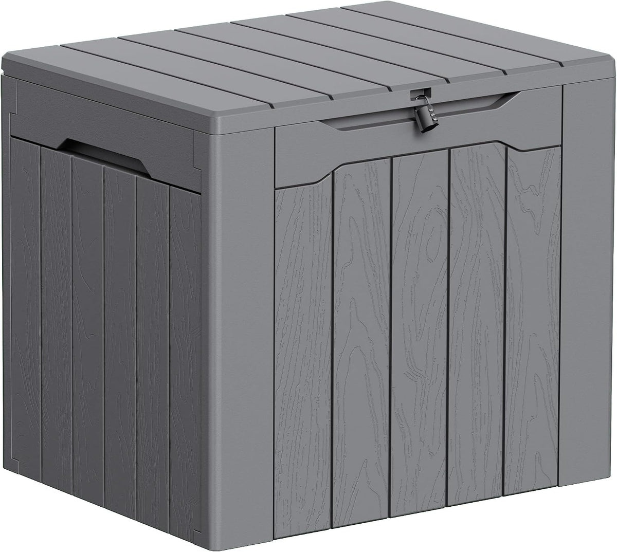 Greesum 33 Gallon Resin Deck Box All Weather Outdoor Storage Boxes, Gray