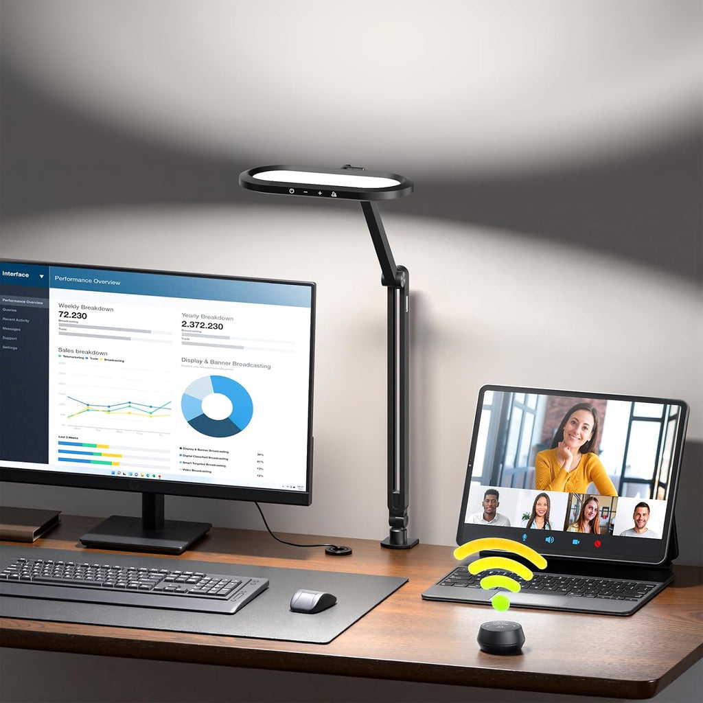 LED Desk Lamp for Home Office, Eye-Care Double-Sided Desk Light