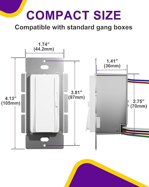 HitLights LED Driver and Dimmer Switch in One 60W, 120V AC to 12V DC, Compatible