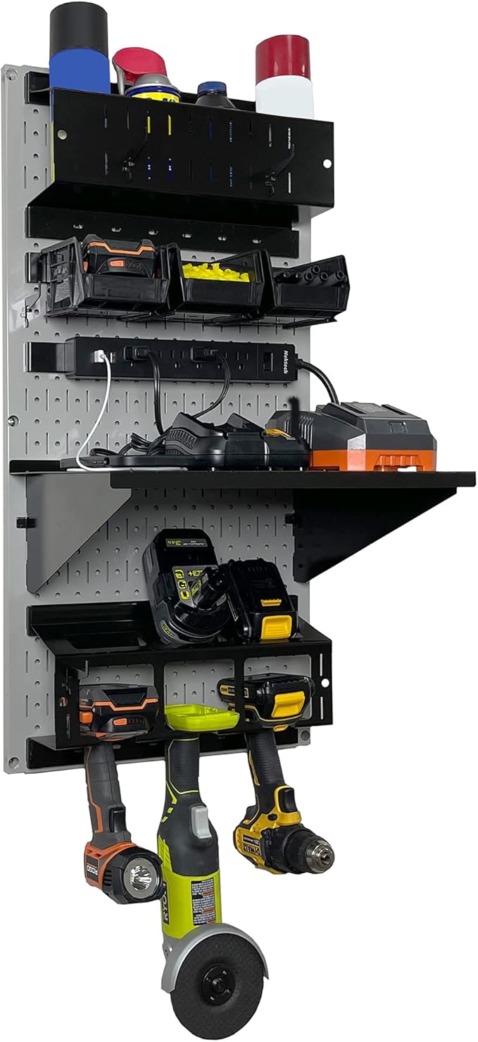 Wall Control Power Tool Storage Organizer Kit Cordless Drill Holder Charging