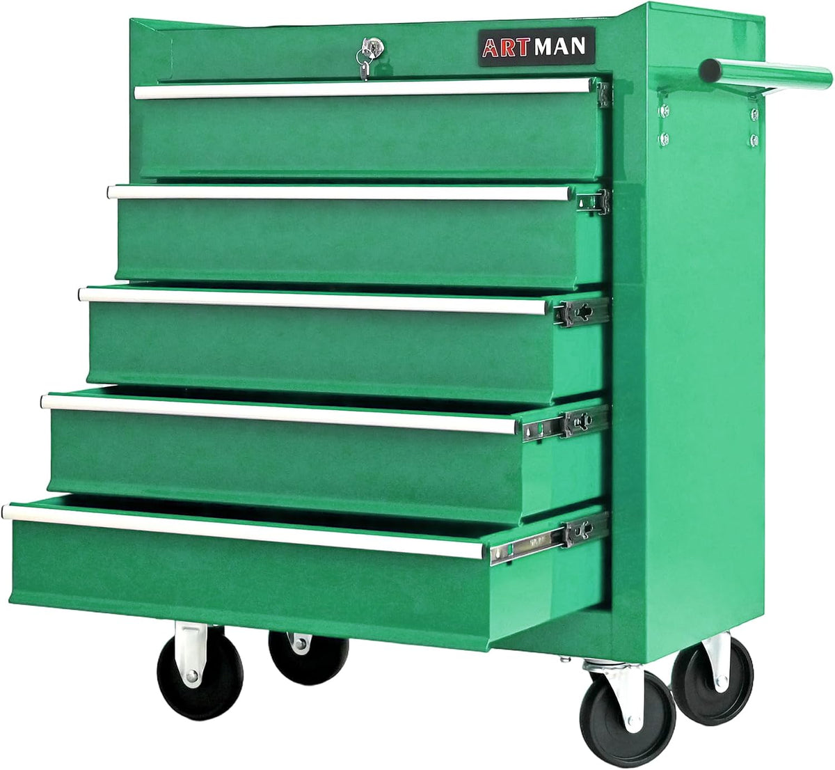 5 Drawers Rolling Tool Chest on Wheels, Multifunctional Tool Cart Tool Storage, Drawers Rolling Tool Trolley Organizer Tool Case for Garage,Warehouse,Workshop,Repair Shop (5 Drawers-Green)