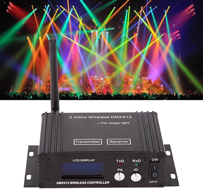 CaalLogt DMX512 Controller 2.4G Wireless Controller Transmitter Receiver LCD