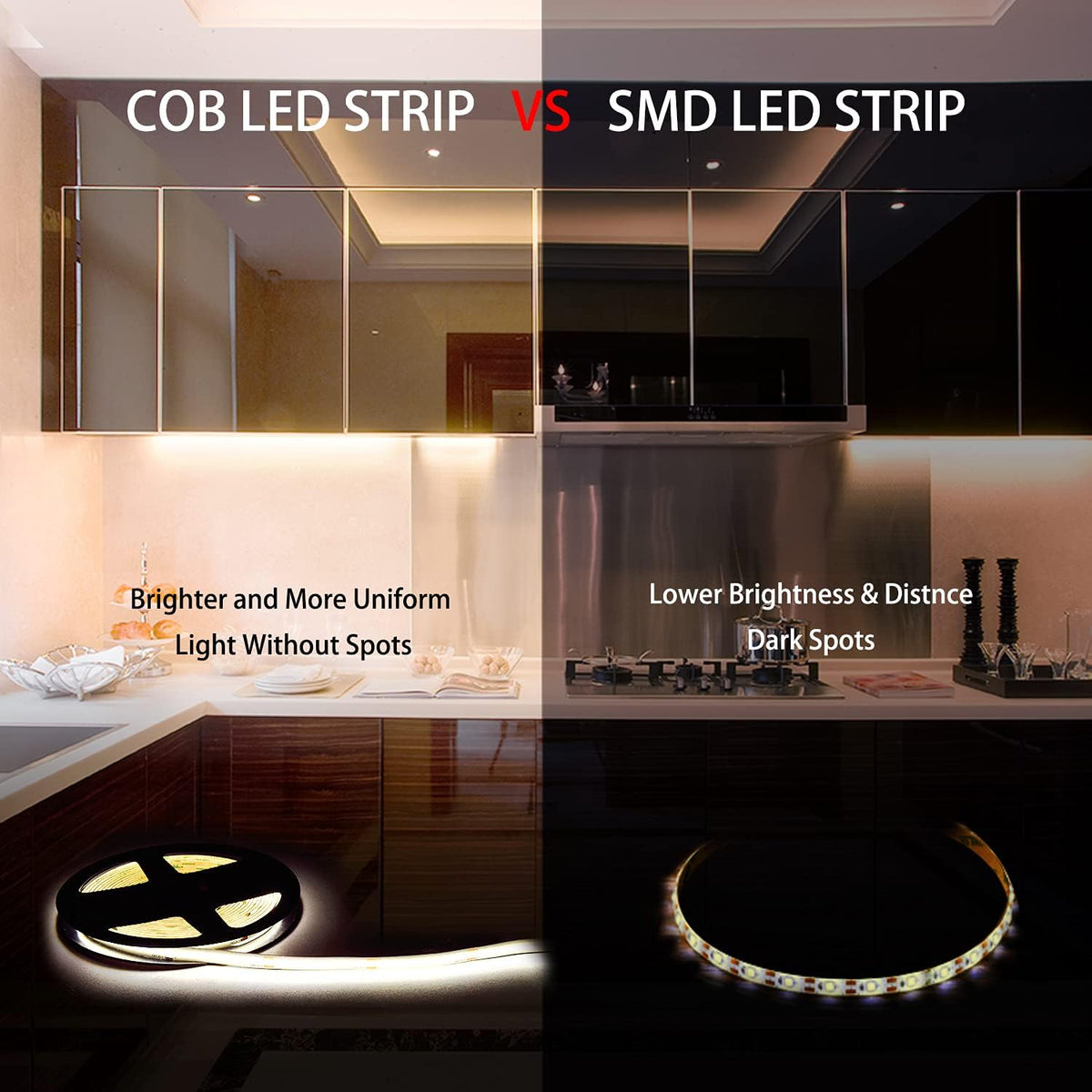 pandery led strip lights 32.8ft, dimmable cob led, package contents