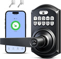 TEEHO TE019 Smart Keypad Door Lock with Handle for Front Door, Matte Black