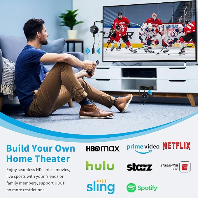HDMI Wireless Transmitter and Receiver 4K, AIMIBO Wireless HDMI Extender Live