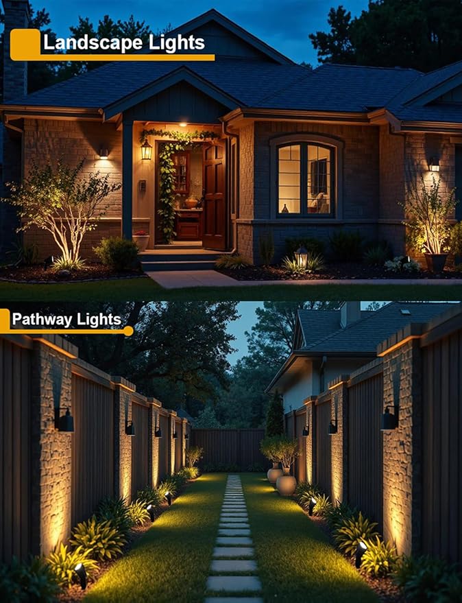 Motrackcao 20 Pack 12W Dimmable LED Landscape Lights, IP67 Waterproof Landscape
