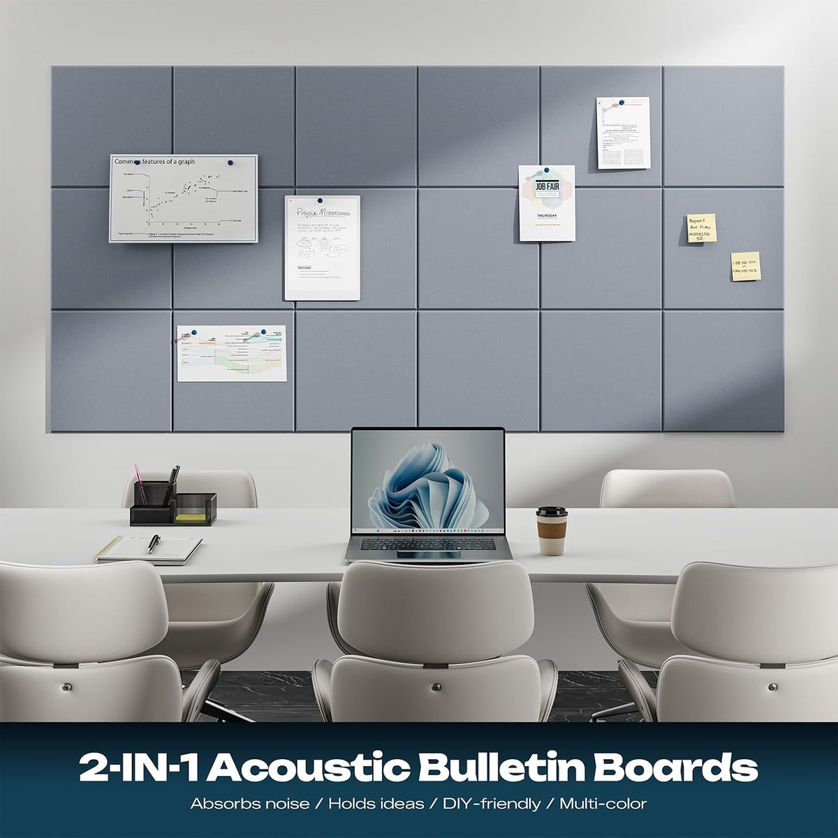 sonicism 22 pack acoustic wall panels, side view