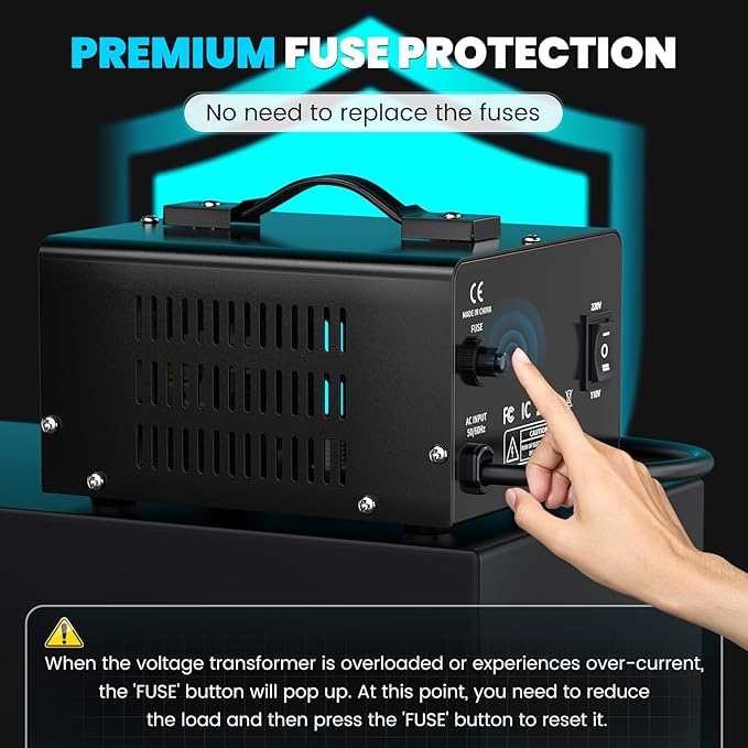 1000W Voltage Converter Transformer Step Up/Down Converter 110/120 Volt
