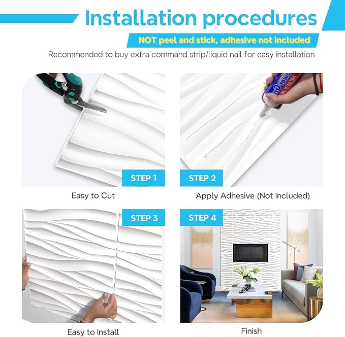 STICKGOO Wave Wall Panels for Interior Wall Decor, Decorative PVC Panels for