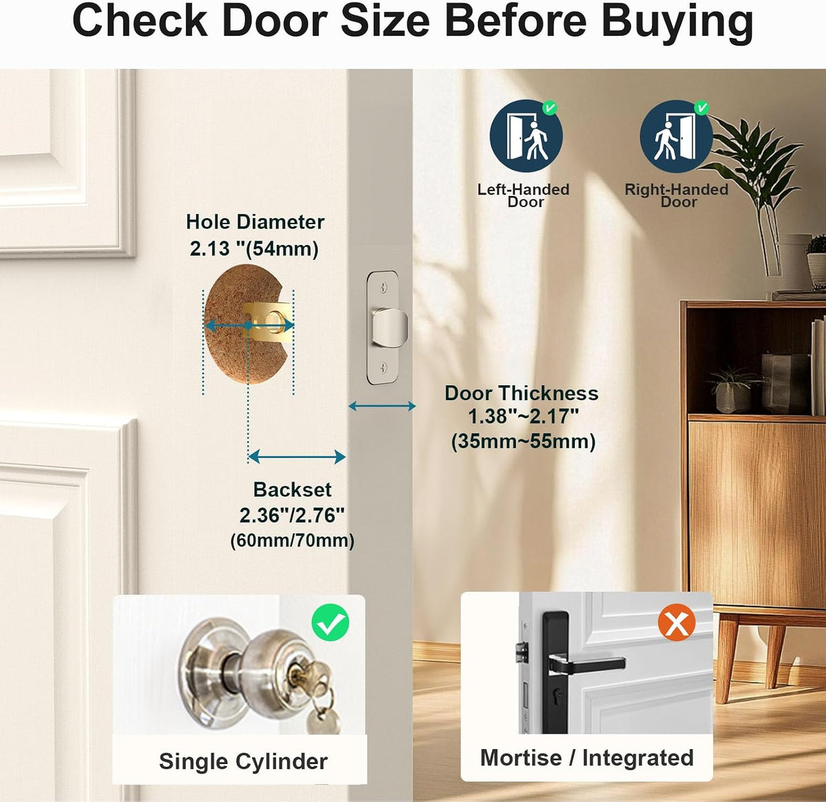 smonet smart lock wifi keypad door lock with showing dimensions