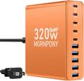 320W USB C Charger Block, 10-Port USB C Charging Station GaN III PD 65W Laptop