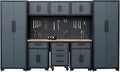 9PCS Garage Storage Cabinet System,Grey Handlle