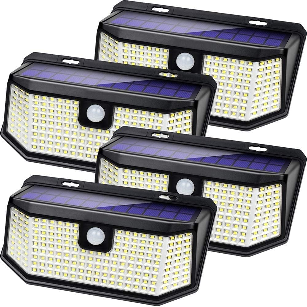Aootek Solar Outdoor Motion Sensor Lights 2500Lm Solar Panel to 15.3 in² and 3 (4pack)