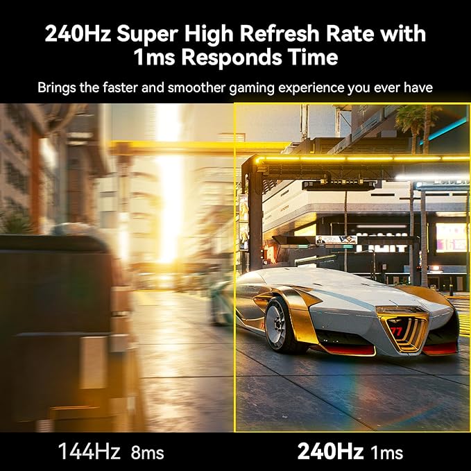 SANSUI 32 Inch Curved 240Hz Gaming Monitor High Refresh Rate, FHD 1080P Gaming