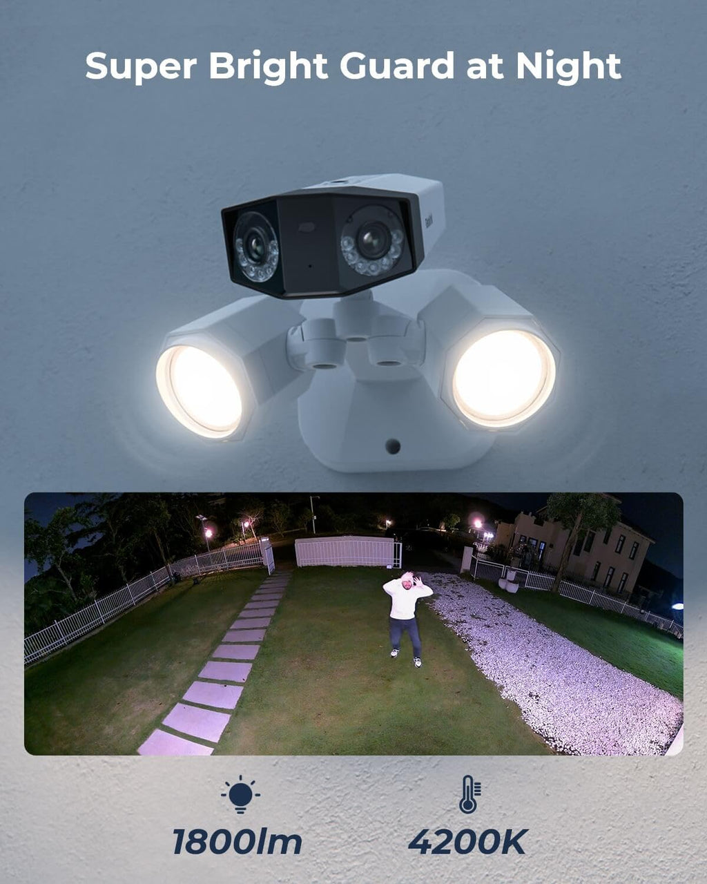 reolink 4k poe security camera duo floodlight poe, close-up detail