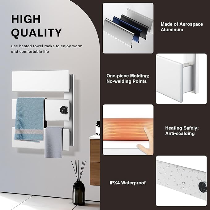 K&KALONZO Electric Towel Warmer, 18.35" W x 22.8" H Wall-Mounted Towel Heater