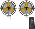 2 PCS 20 IN 5500 CFM Remote Control Wall Mount Fan, 3 Speed High Velocity Wall
