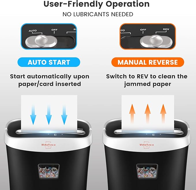 VidaTeco Paper Shredder for Home Office Heavy Duty