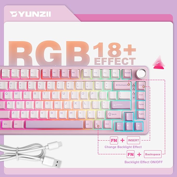 YUNZII B75 PRO Wireless Mechanical Keyboard, 75% Layout