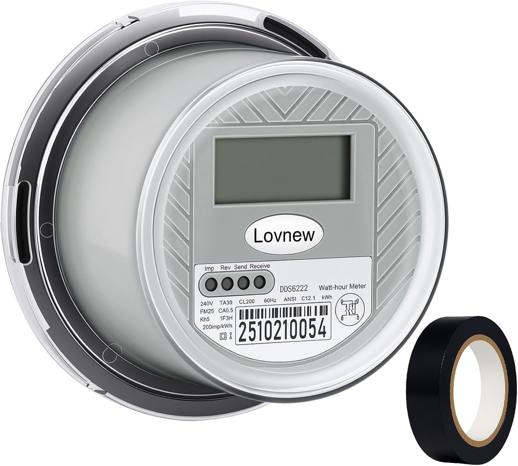 RV Digital Electric Meter, 240V 2 Wire kWh Watt Power Meter