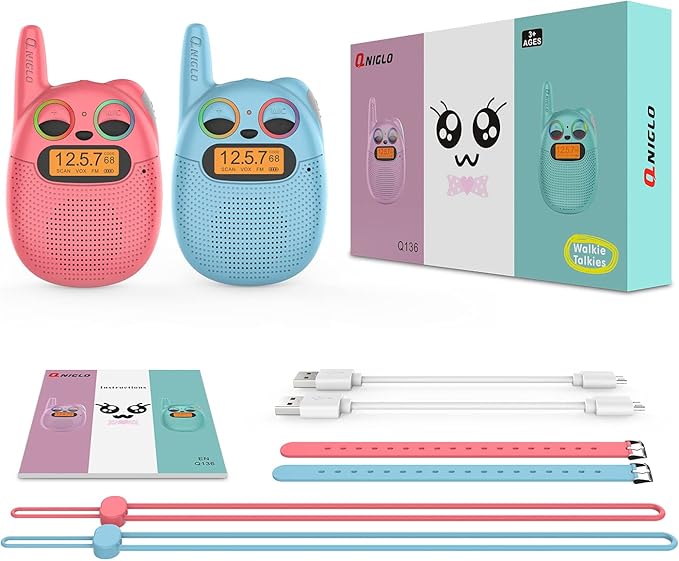 Qniglo Walkie Talkies for Kids Rechargeable, Christmas Birthday Gifts for Boys