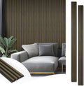 Art3d 96 x 6 Inch 3D Fluted Wood Textured Slat Wall Panel, 8-Pack, Ebony