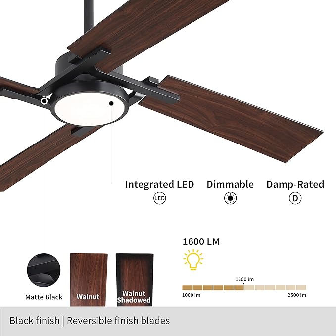 WINGBO 72 Inch Ceiling Fan