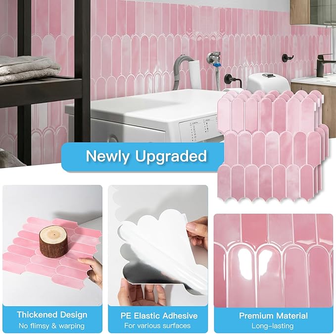 Art3d 12 x 12 Inch Heavy-Duty Peel and Stick Backsplash, Self-adhesive Wall (10-Pack)