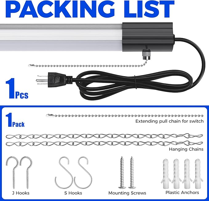 Barrina BS84 LED Shop Light for Garage, 5000K Linkable Light Fixture for