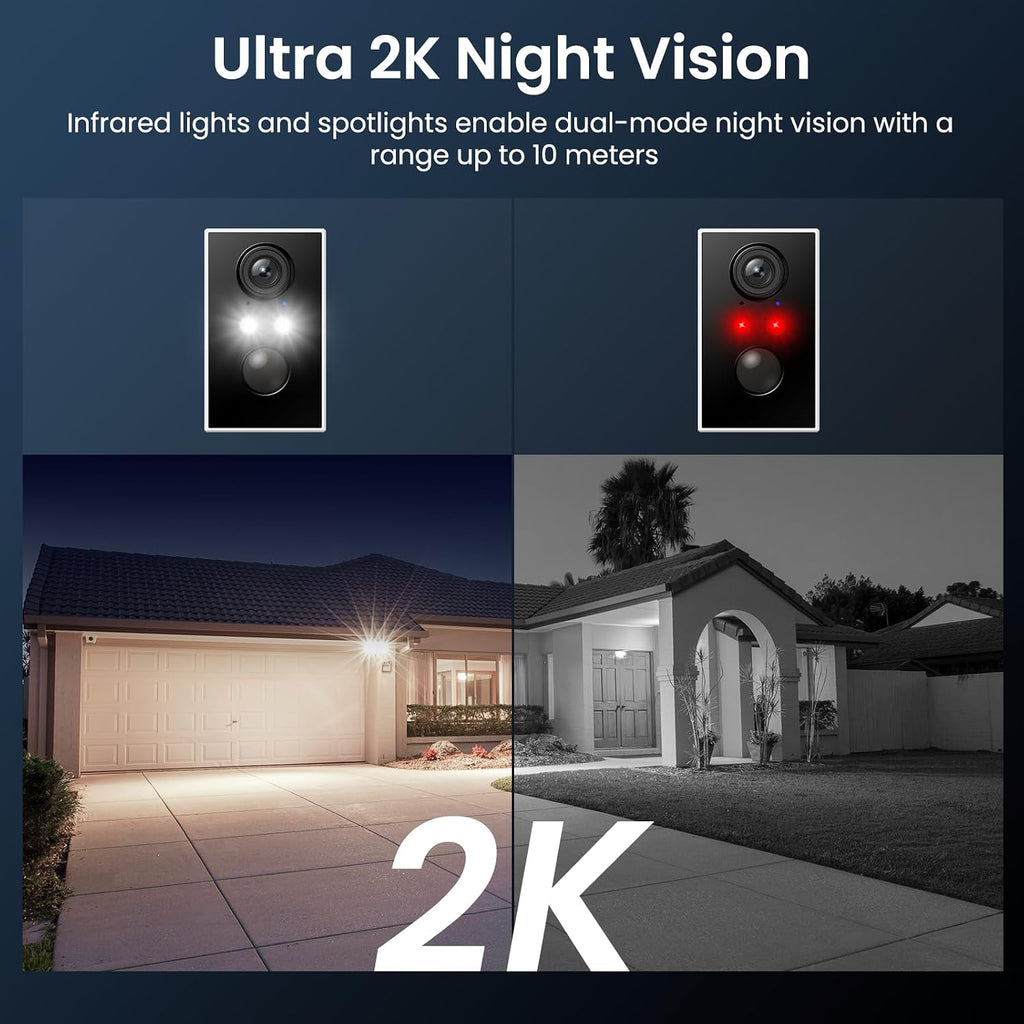 wansview solar security cameras wireless outdoor 2k wifi showing dimensions