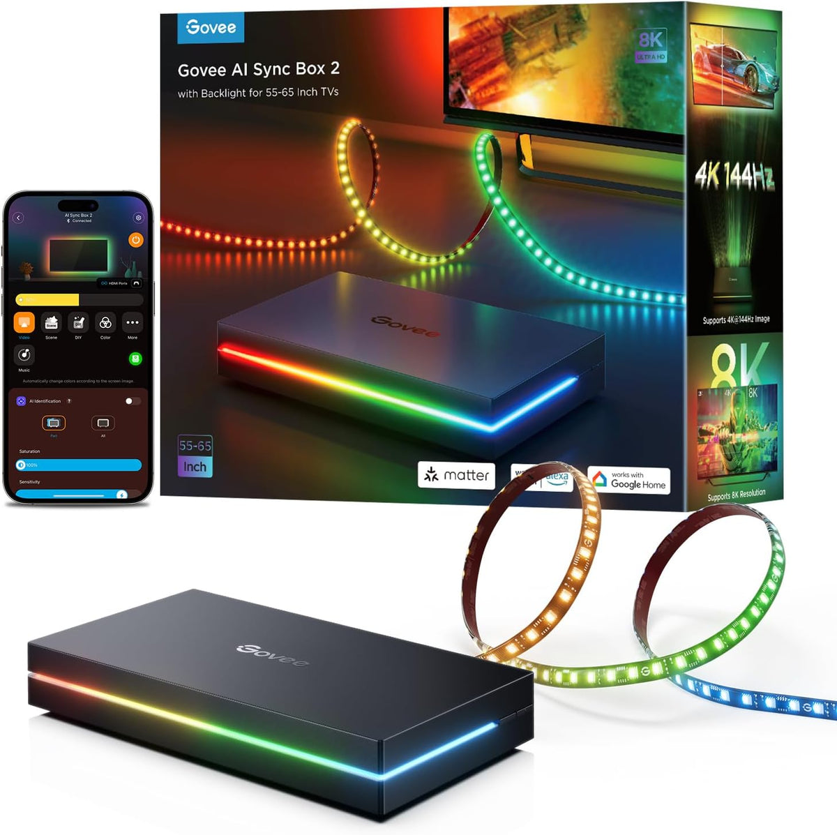 Govee HDMI 2.1 Sync Box 2, AI Sync Box