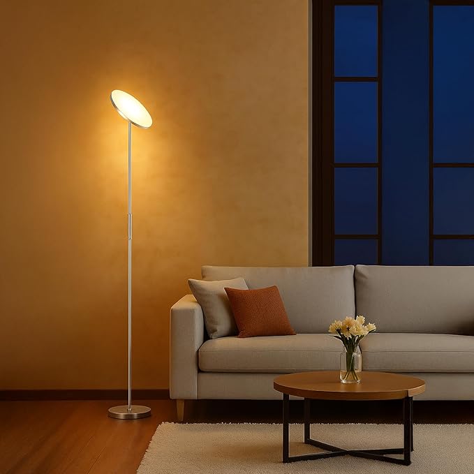 Floor Lamp, 30W/2400LM Sky LED Modern Torchiere 3 Color Temperatures Super
