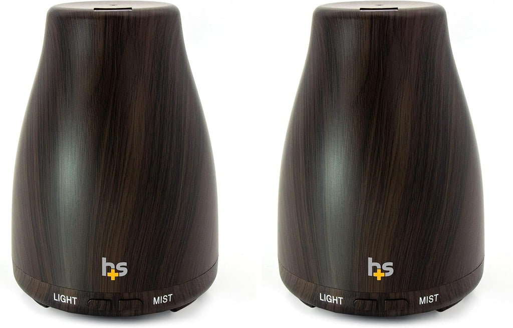 HealthSmart Essential Oil Diffuser, Cool Mist Humidifier and Aromatherapy (Pack of 2)