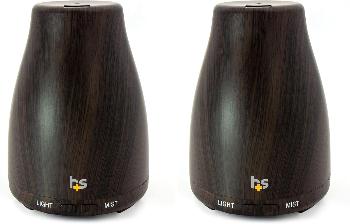 HealthSmart Essential Oil Diffuser, Cool Mist Humidifier and Aromatherapy (Pack of 2)
