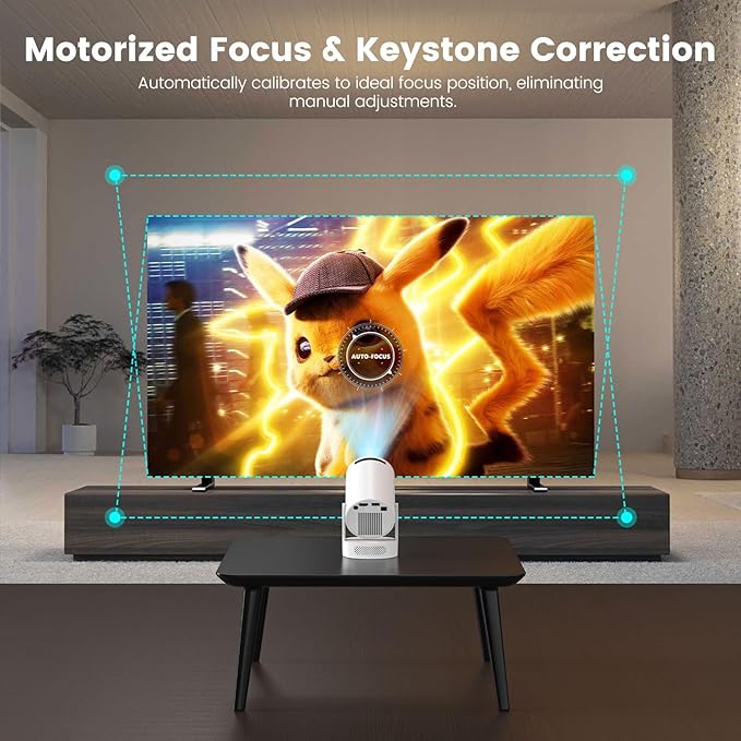 Mini Portable Projector with Wifi6 and Bluetooth, 4K Projector Support 5w Sound