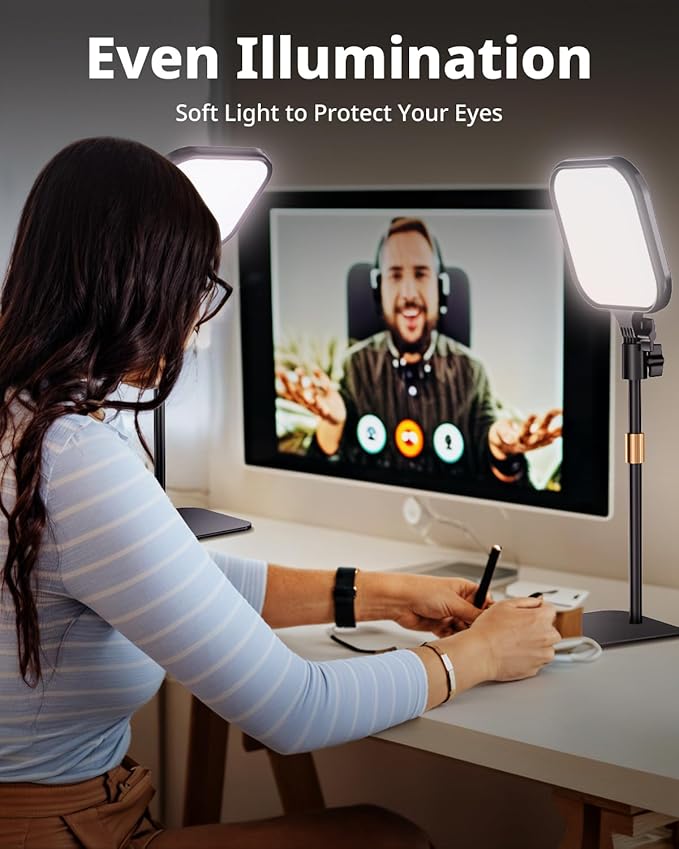 UBeesize Zoom Lighting for Computer, Video Conference Lighting for Video Calls (2 Pack)